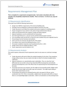 Screenshot - Requirements management plan template