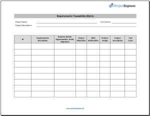 sample requirements traceability matrix