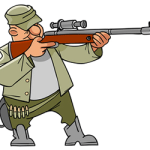 hunter with scope on gun