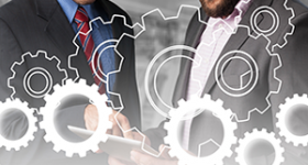 Project managers with gears