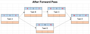 Network diagram after forward pass