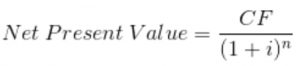 Net present value of one cash flow item