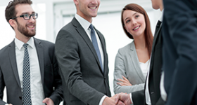 stakeholders shaking hands