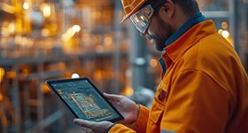 project manager with tablet