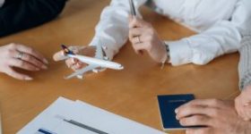 project manager with a model airplane